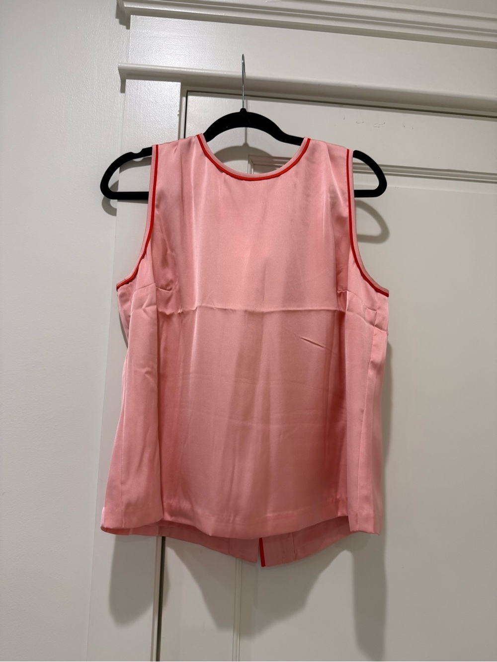 Emily McCarthy NWT Soft Pink Satin Sleeveless Camisole with Contrast Trim
